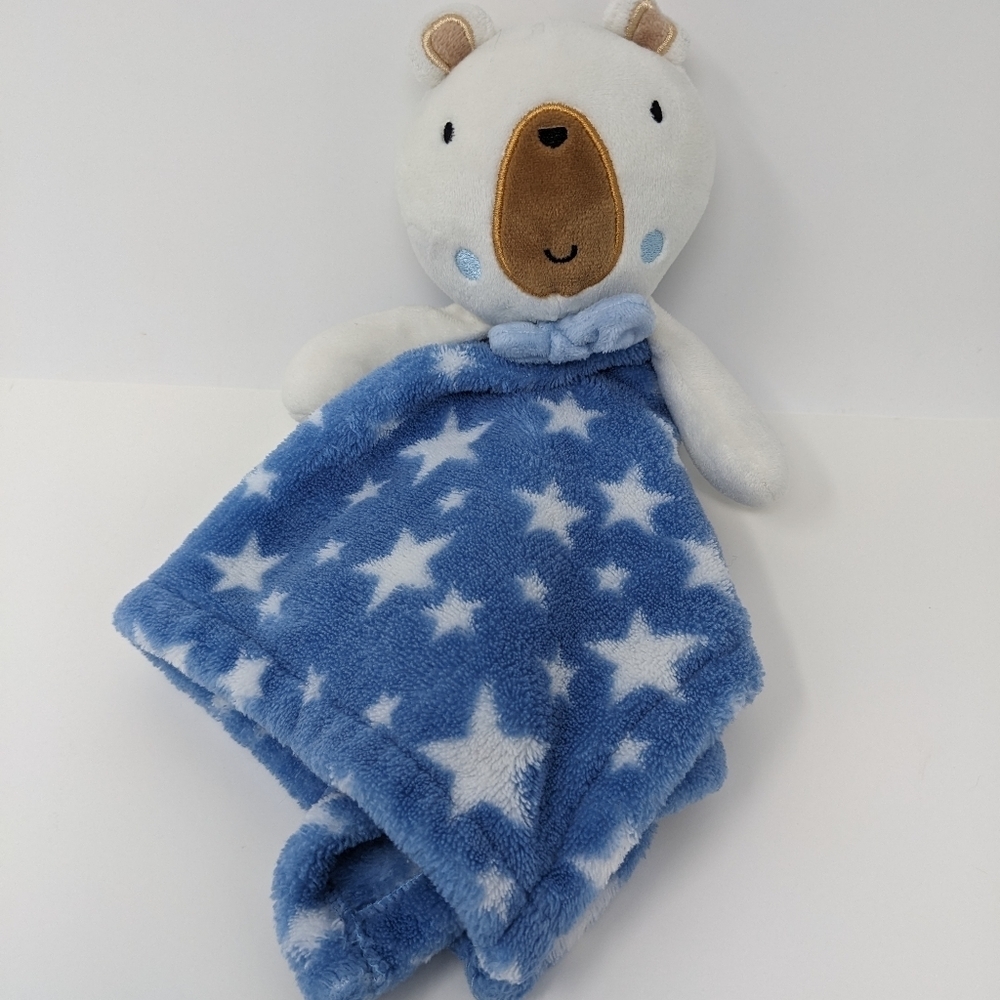 Baby Mode Lovey Bear Blue Stars Security Blanket